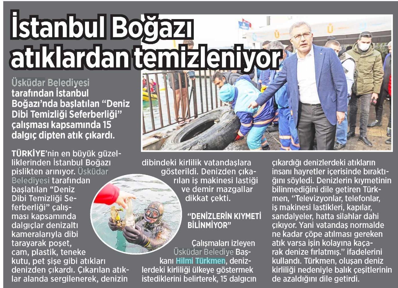  stanbul Bo az At klardan Temizleniyor
